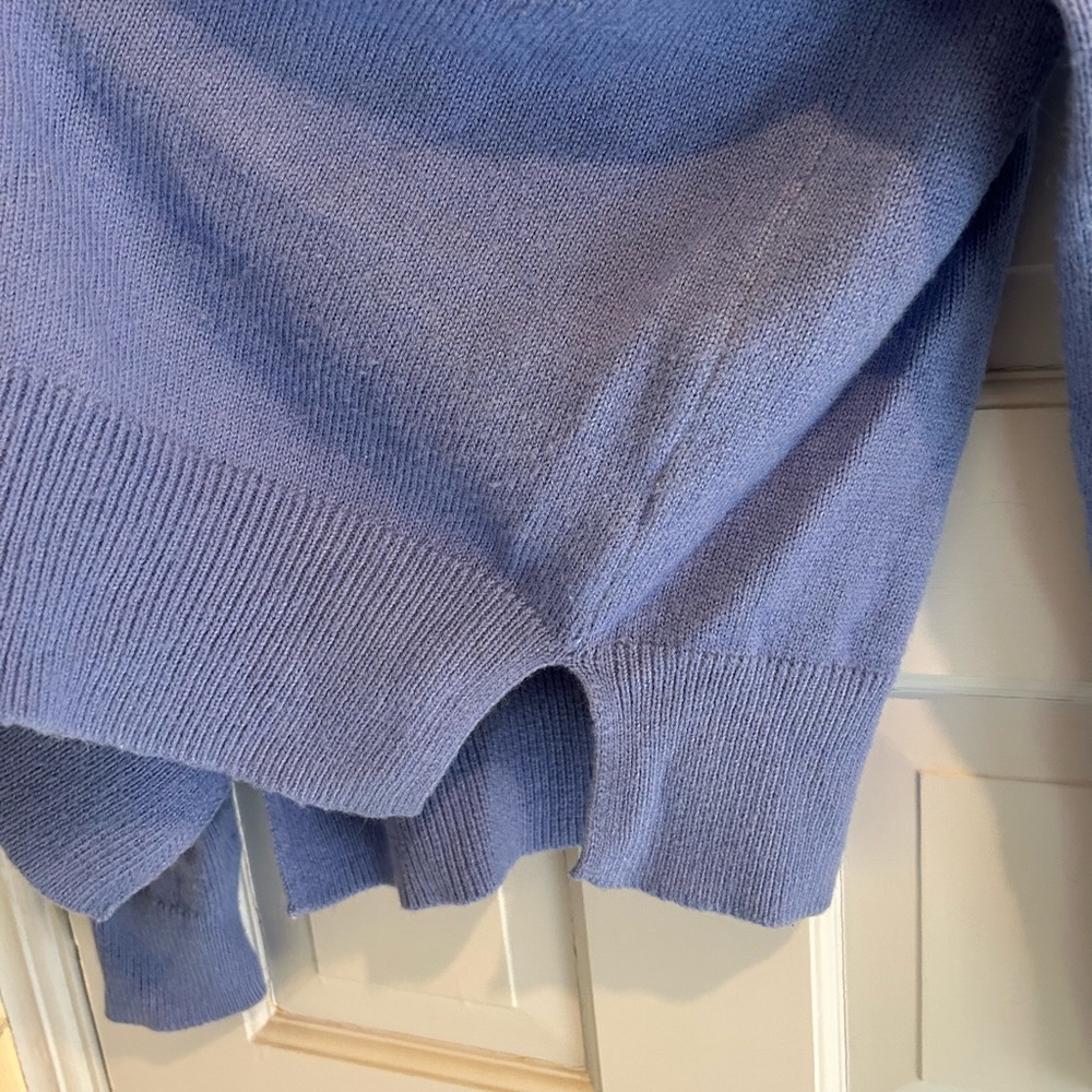 Banana Republic Factory Everyday LOFTY Crewneck SWEATER large split hem Blue - Picture 5 of 6